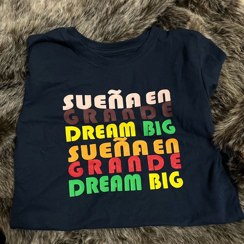 Bundle deal 2 x $15!Unisex - Dark Blue T-Shirt with Positive Blingual Words!!!
